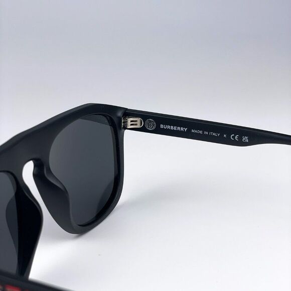 Burberry BE4396U 346487 Sunglasses Matte Black Dark Grey Square Unisex main image 4